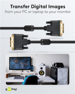 Goobay DVI-D Full HD-kabel Dual Link, forgyldt DVI-D-stik dual link (24 + 1 ben) > DVI-D-stik dual link (24 + 1 ben), 10 m
