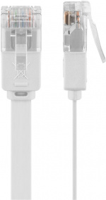Goobay CAT 6 flad netværkskabel, U/UTP, hvid kobberleder (CU), 0.5 m
