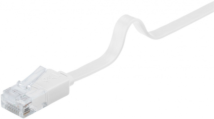 Goobay CAT 6 flad netværkskabel, U/UTP, hvid kobberleder (CU), 7 m