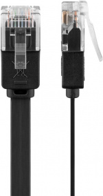 Goobay CAT 6 flad netværkskabel, U/UTP, sort kobberleder (CU), 15 m Goobay CAT 6 flad netværkskabel, U/UTP, sort kobberleder (CU), 15 m