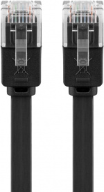 Goobay CAT 6 flad netværkskabel, U/UTP, sort kobberleder (CU), 2 m