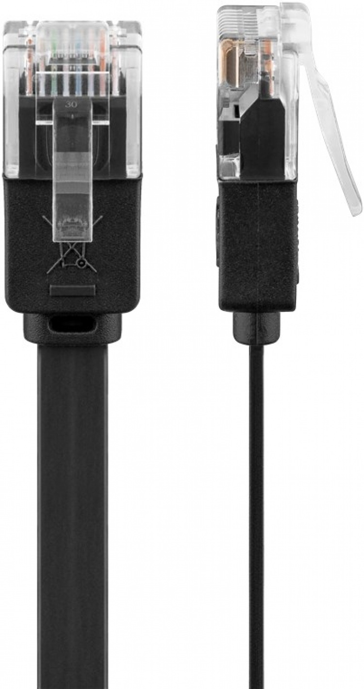 Goobay CAT 6 flad netværkskabel, U/UTP, sort kobberleder (CU), 3 m Goobay CAT 6 flad netværkskabel, U/UTP, sort kobberleder (CU), 3 m