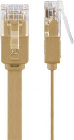 Goobay CAT 6 flad netværkskabel, U/UTP, lysebrun kobberleder (CU), 1 m