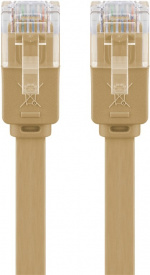 Goobay CAT 6 flad netværkskabel, U/UTP, lysebrun kobberleder (CU), 10 m