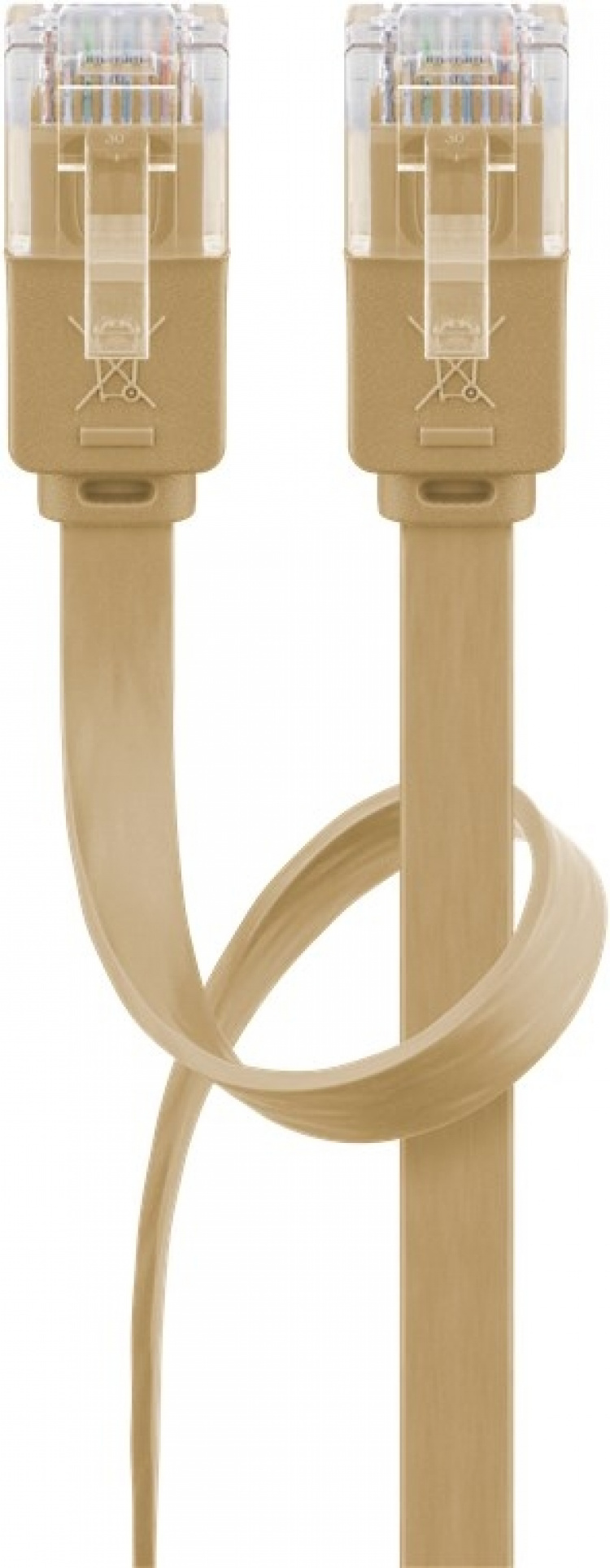 Goobay CAT 6 flad netværkskabel, U/UTP, lysebrun kobberleder (CU), 1.5 m