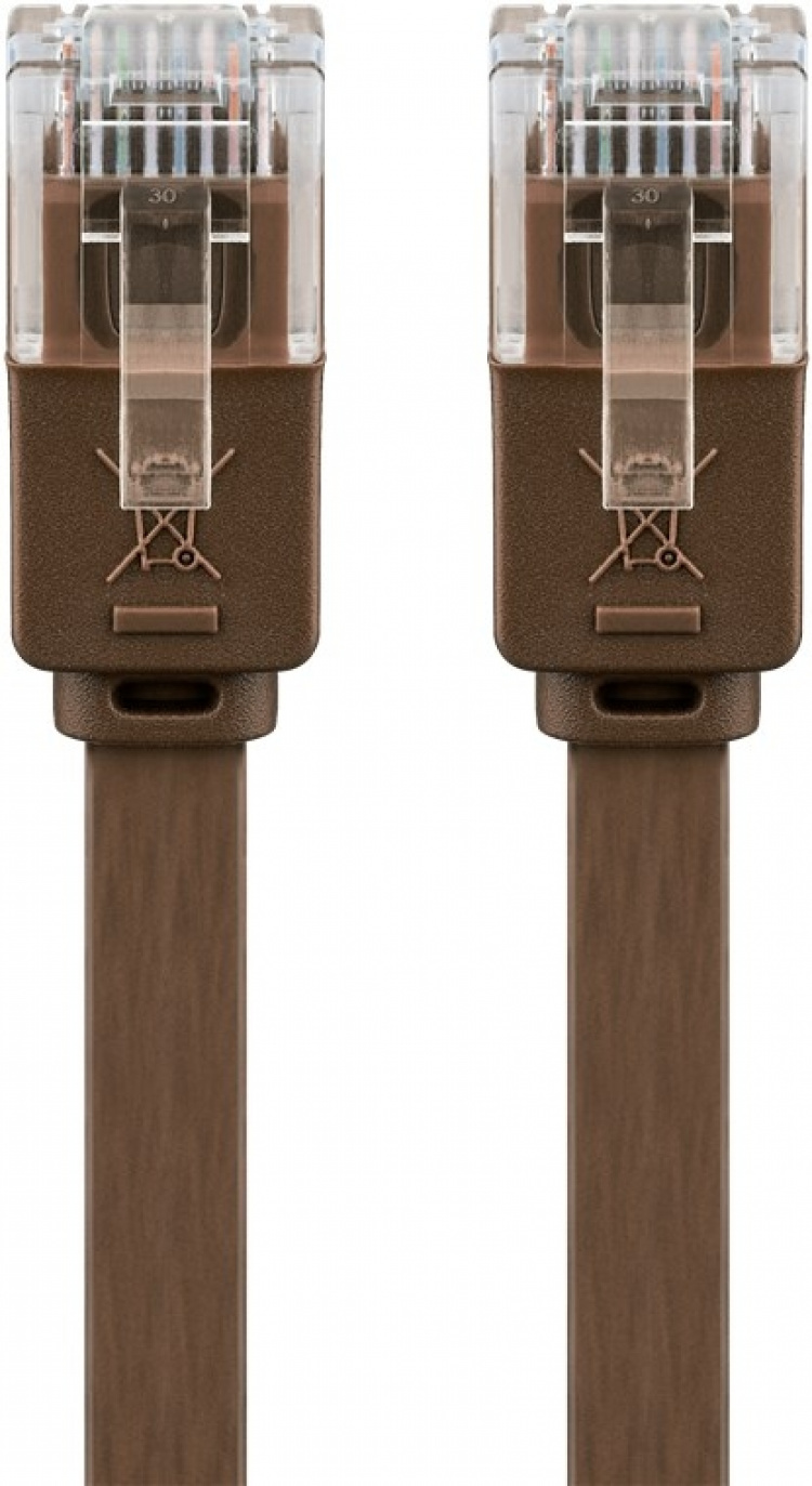 Goobay CAT 6 flad netværkskabel, U/UTP, mørkebrun kobberleder (CU), 1.5 m Goobay CAT 6 flad netværkskabel, U/UTP, mørkebrun kobberleder (CU), 1.5 m