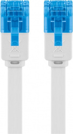 Goobay Flad netværkskabel CAT 6A, U/UTP, hvid kobberleder (CU), 0.5 m
