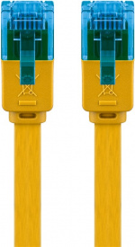 Goobay Flad netværkskabel CAT 6A, U/UTP, gul kobberleder (CU), 2 m
