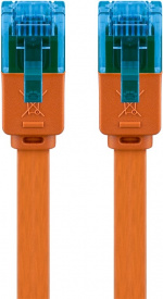 Goobay Flad netværkskabel CAT 6A, U/UTP, orange kobberleder (CU), 2 m
