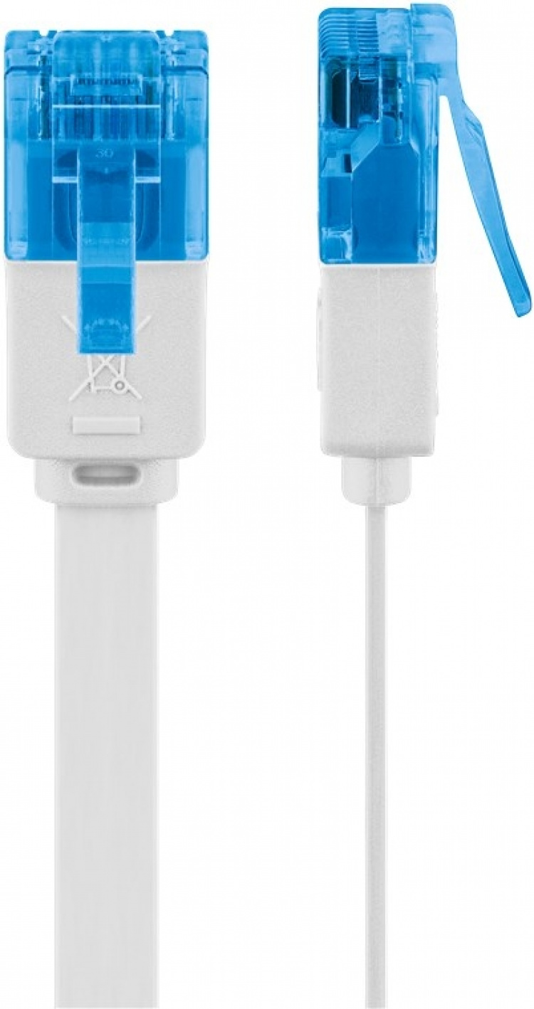 Goobay Flad netværkskabel CAT 6A, U/UTP, hvid kobberleder (CU), 5 m Goobay Flad netværkskabel CAT 6A, U/UTP, hvid kobberleder (CU), 5 m