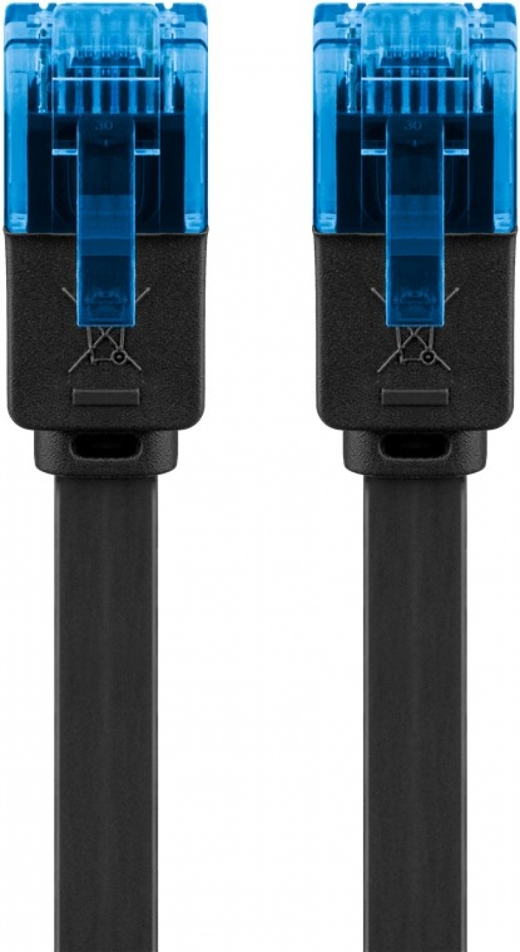 Goobay Flad netværkskabel CAT 6A, U/UTP, sort kobberleder (CU), 10 m Goobay Flad netværkskabel CAT 6A, U/UTP, sort kobberleder (CU), 10 m