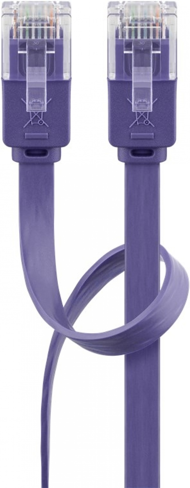 Goobay CAT 6 flad netværkskabel, U/UTP, violet kobberleder (CU), 2 m