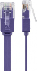 Goobay CAT 6 flad netværkskabel, U/UTP, violet kobberleder (CU), 2 m