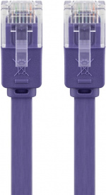 Goobay CAT 6 flad netværkskabel, U/UTP, violet kobberleder (CU), 2 m