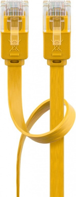 Goobay CAT 6 flad netværkskabel, U/UTP, gul kobberleder (CU), 3 m