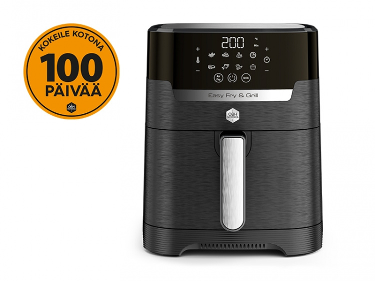OBH Nordica Easy Fry & Grill Precision Airfryer med grillfunktion, Svart
