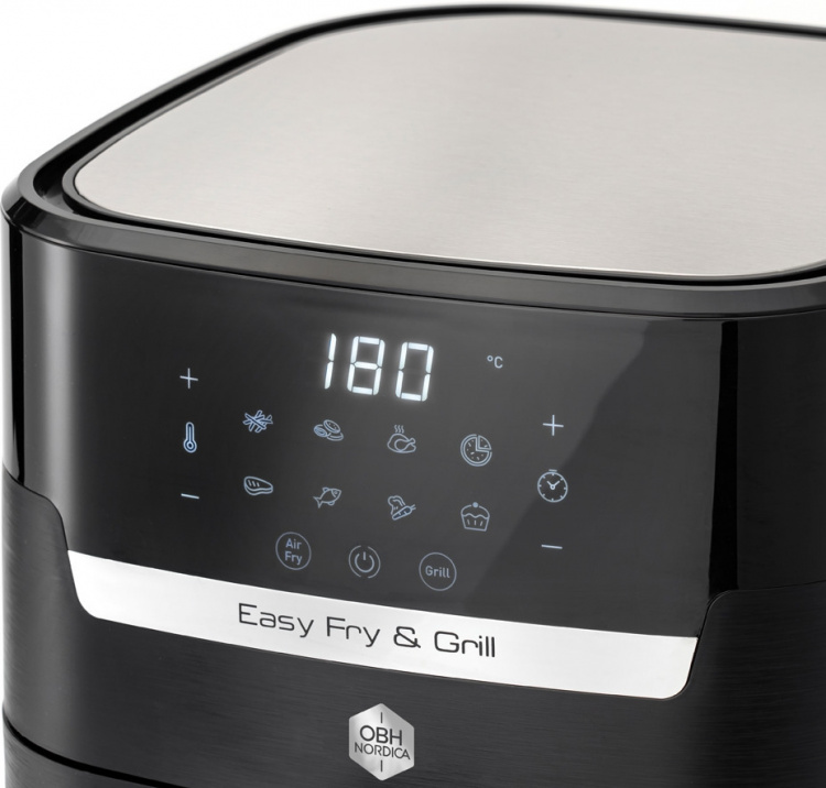 OBH Nordica Easy Fry & Grill Precision Airfryer med grillfunktion, Svart