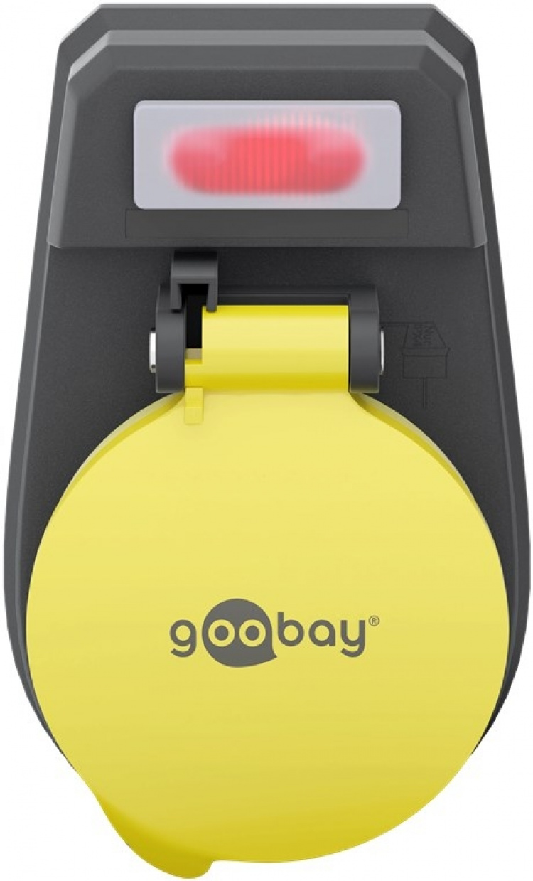 Goobay Adapter för uttag med brytare, stänkskydd jordat gernuttag för utomhusbruk, 1 uttag