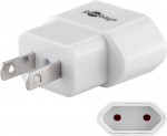 Goobay Nätadapter US/Japan, vit europlug (typ C, CEE 7/16) > amerikansk/japansk kontakt (typ A, NEMA 1-15, 2-polig) Goobay Nätadapter US/Japan, vit europlug (typ C, CEE 7/16) > amerikansk/japansk kontakt (typ A, NEMA 1-15, 2-polig)