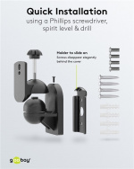 Goobay Högtalarfästning universal universalhögtalarhållare för väggmontering, (svängbart och lutat) för högtalare upp till max. 3,5 kg, svart