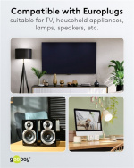 Goobay Förlängningskabel Europlug, 5 m, vit Europlug (typ C, CEE 7/16) > Europeiskt uttag