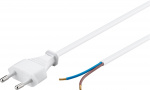 Goobay Kabel med euro-kontakt för montering, 1,5 m, vit Euro-kontakt (typ C, CEE 7/16) > lösa kabeländar