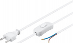 Goobay Kabel med euro-kontakt för montering - med strömbrytare, 1,5 m, vit Euro-kontakt (typ C, CEE 7/16) > lösa kabeländar