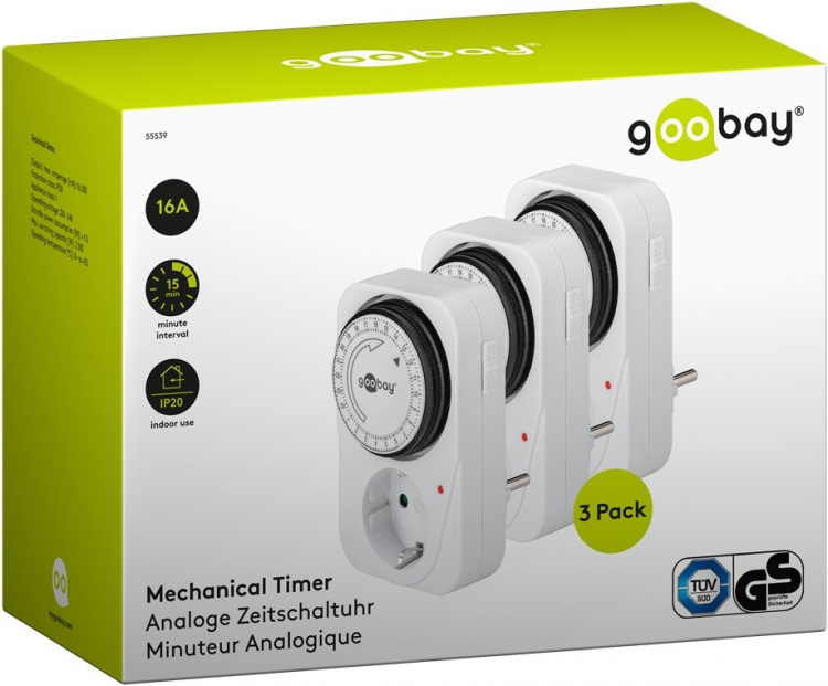 Goobay Set med 3, analog timer Lätt att använda en analog timer Goobay Set med 3, analog timer Lätt att använda en analog timer