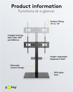 Goobay TV-golvstativ Basic (storlek L) för TV-apparater och bildskärmar mellan 37 och 70 tum (94-178 cm) upp till 40 kg, svängbar Goobay TV-golvstativ Basic (storlek L) för TV-apparater och bildskärmar mellan 37 och 70 tum (94-178 cm) upp till 40 kg, svängbar