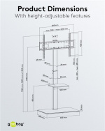 Goobay TV-golvstativ Basic (storlek L) för TV-apparater och bildskärmar mellan 37 och 70 tum (94-178 cm) upp till 40 kg, svängbar Goobay TV-golvstativ Basic (storlek L) för TV-apparater och bildskärmar mellan 37 och 70 tum (94-178 cm) upp till 40 kg, svängbar