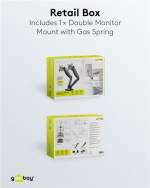 Goobay Dubbel skärmsfäste med gasfjäder för skärmar mellan 17 och 32 tum (43-81 cm)