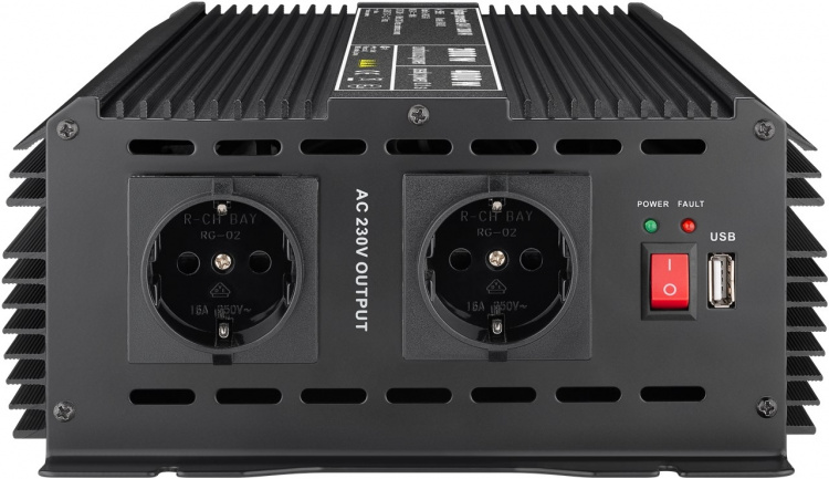 Goobay Spänningsomvandlare DC/AC (24 V - 230 V/2000 W) USB omvandlar 24 V DC till 230 V AC