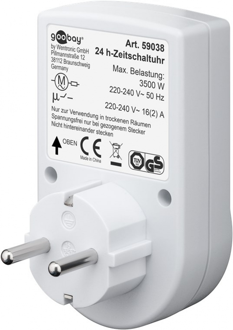 Goobay Analog timer lättmanövrerad mekanisk timer för eluttaget