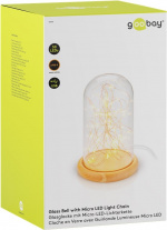 Goobay Glaskupa med mikro LED mikro-ljusslinga med träplatta, 115 cm USB-kabel, 5 m ljuskedja med 50 mikro-LED i varmvitt (2700 K) och strömbrytare (On/Off) Goobay Glaskupa med mikro LED mikro-ljusslinga med träplatta, 115 cm USB-kabel, 5 m ljuskedja med 50 mikro-LED i varmvitt (2700 K) och strömbrytare (On/Off)