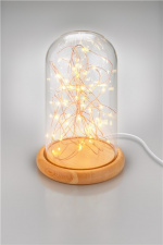 Goobay Glaskupa med mikro LED mikro-ljusslinga med träplatta, 115 cm USB-kabel, 5 m ljuskedja med 50 mikro-LED i varmvitt (2700 K) och strömbrytare (On/Off) Goobay Glaskupa med mikro LED mikro-ljusslinga med träplatta, 115 cm USB-kabel, 5 m ljuskedja med 50 mikro-LED i varmvitt (2700 K) och strömbrytare (On/Off)