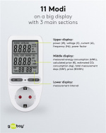 Goobay Digital energimätare Pro för mätning av energiförbrukningen för elektriska hushållsapparater Goobay Digital energimätare Pro för mätning av energiförbrukningen för elektriska hushållsapparater