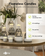 Goobay Uppsättning med 6 LED-värmeljus ljusuppsättning med fjärrkontroll, för inomhusbruk (IP20), varmvitt (2700 K), laddning via USB Goobay Uppsättning med 6 LED-värmeljus ljusuppsättning med fjärrkontroll, för inomhusbruk (IP20), varmvitt (2700 K), laddning via USB