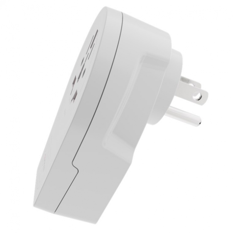 SKROSS World Adapter - World to USA USB-C™ PD til alle jordede og ujordede enheder (2- og 3-polet) med integreret, ultrahurtig USB-C™-oplader (Power Delivery)