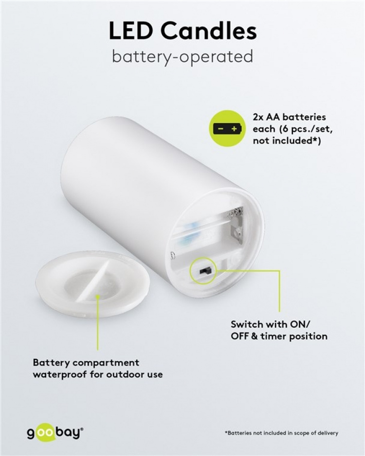 Goobay Set med 3 LED-ljus  Goobay Set med 3 LED-ljus