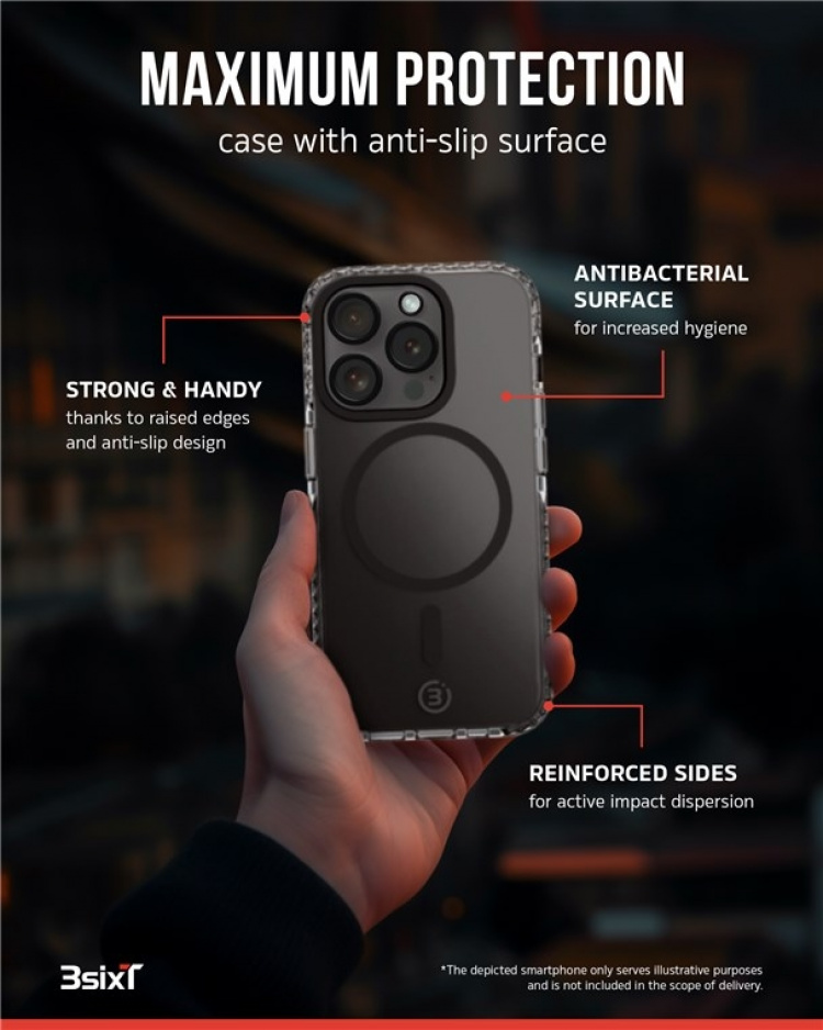 Impact Zero mobilskal 3in1-set kompatibel med Apple iPhone 15 Pro Max, transparent