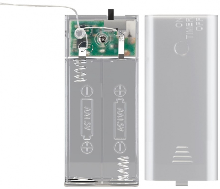 Goobay Ljusslinga med silvertråd och 20 LED-lampor, inkl. timer stämningsfull ljusdekoration för inomhusbruk