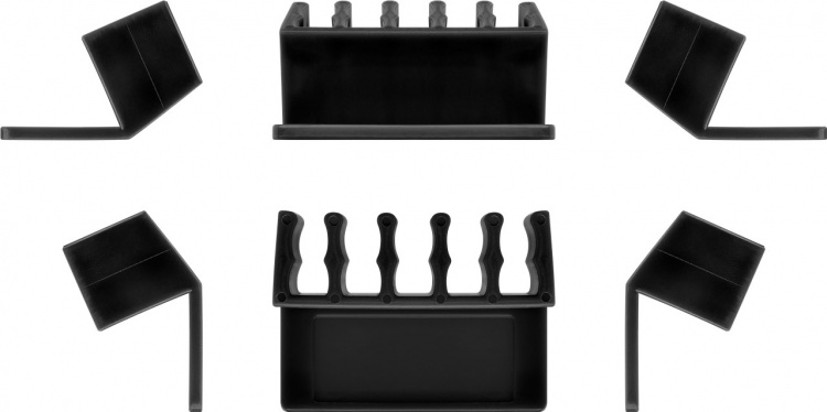 Goobay Kabelhantering 5 urtag, svart 2-pack för att ordna och fästa, avtagbar