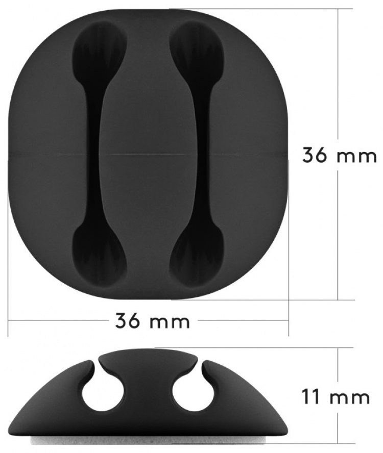 Goobay Kabelhanteringssats, svart 5-pack för att ordna och fästa, avtagbar