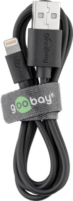Goobay Apple Lightning billadare (12 W) Adapter för billaddare och Apple Lightning-kabel 1,0 m (svart)