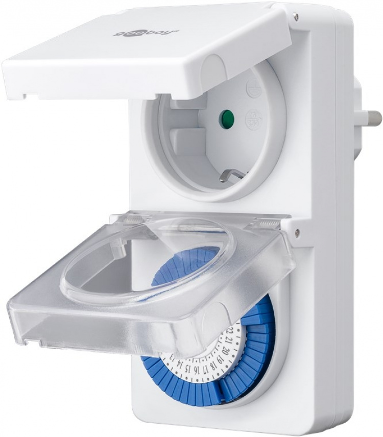 Goobay Analog timer IP44 Lättmanövrerad mekanisk timer för eluttaget