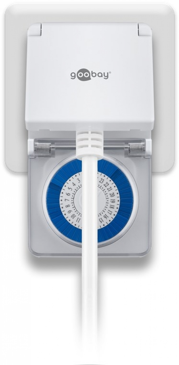 Goobay Analog timer IP44 Lättmanövrerad mekanisk timer för eluttaget