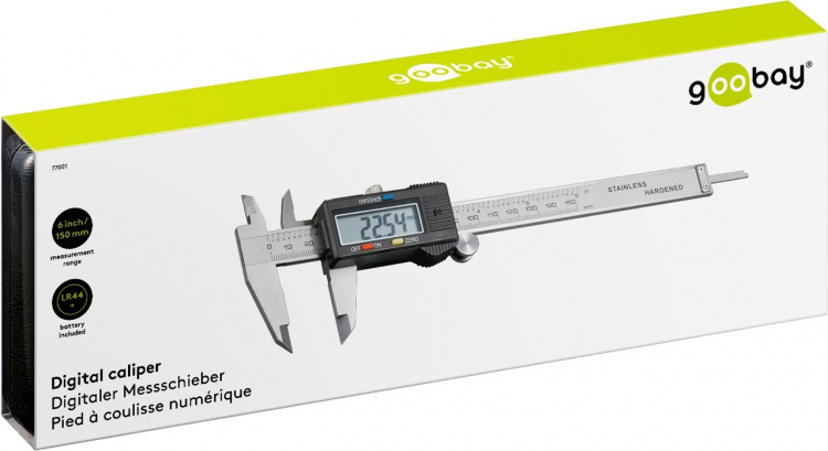 Goobay Digitalt skjutmått 150 mm / 6 tum för mätningar från 0 mm - 150 mm