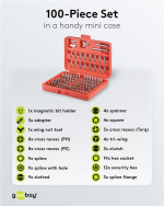 Fixpoint Bitssats, 100 delar bitsats för sladdlösa skruvmejslar och spärrnycklar