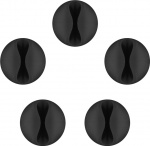 Goobay Kabelhantering 1 urtag (mini), svart 5-pack för att ordna och fästa, avtagbar