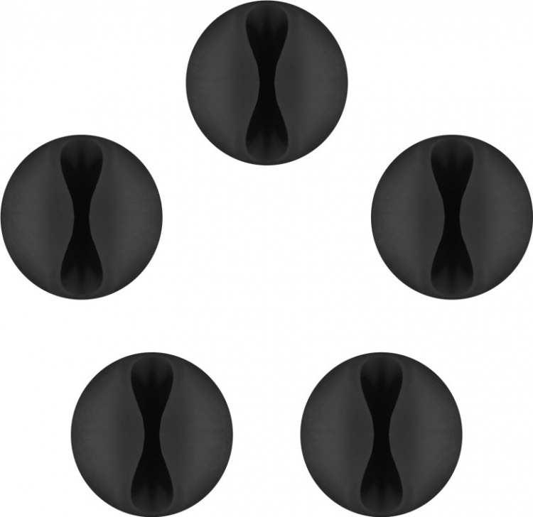 Goobay Kabelhantering 1 urtag (mini), svart 5-pack för att ordna och fästa, avtagbar